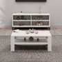 Hanah Home Shp-695-Dd-1 Mesa de Centro Blanca Diamante 110x65x42 cm Tablero Melamina 16mm Elegante Moderna Funcional